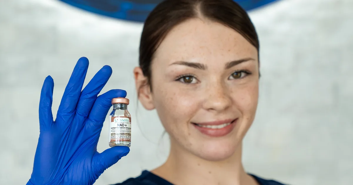 Energized client after NAD+ IV therapy at iCRYO St. Johns