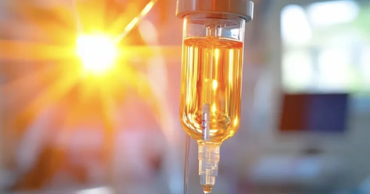 Client receiving a High-C vitamin C IV for immune support at iCRYO St. Johns