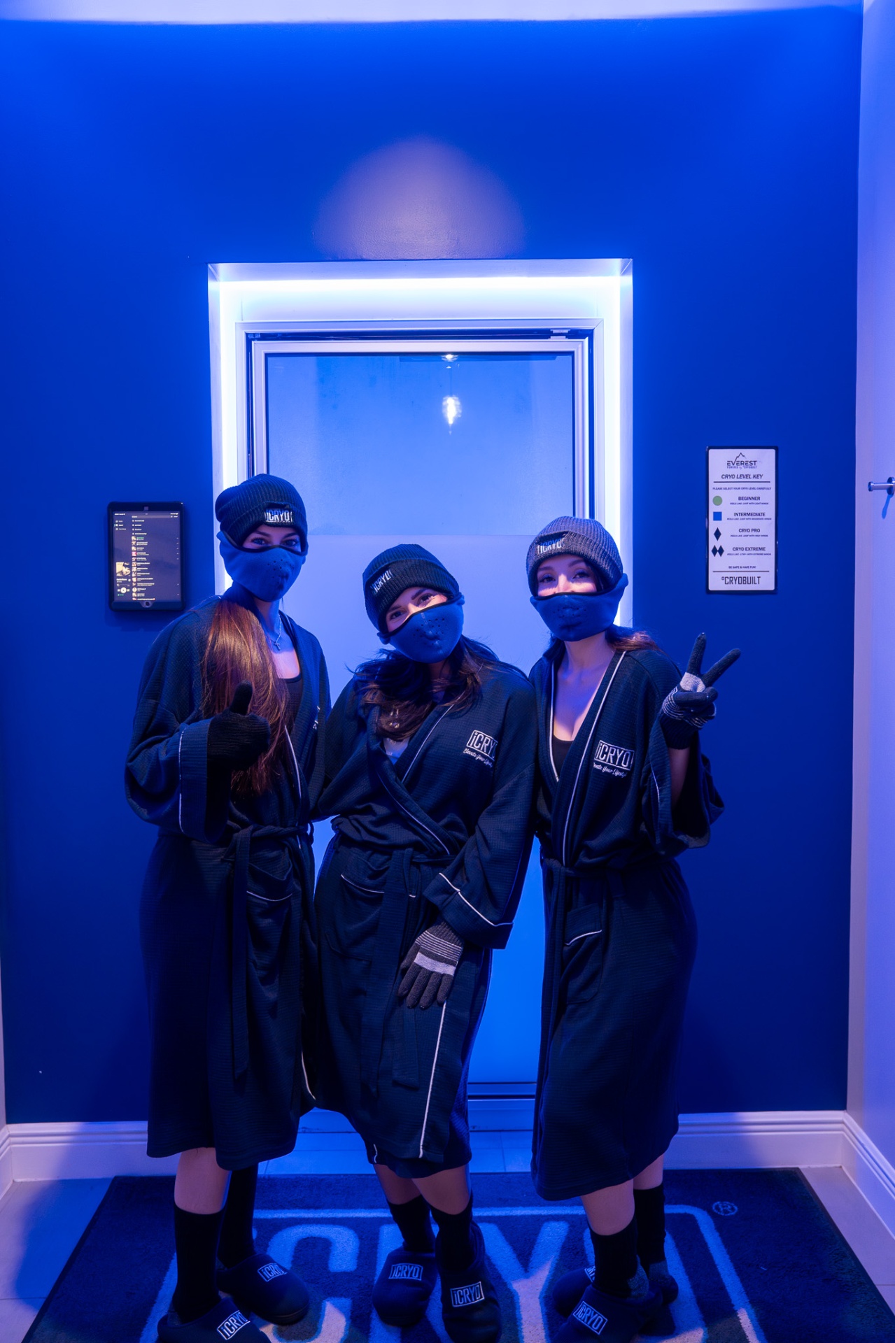 iCRYO St Johns guests in cryo robes ready for their session